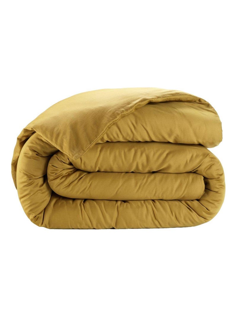 Housse de couette Satin de Coton Jaune - Kiabi