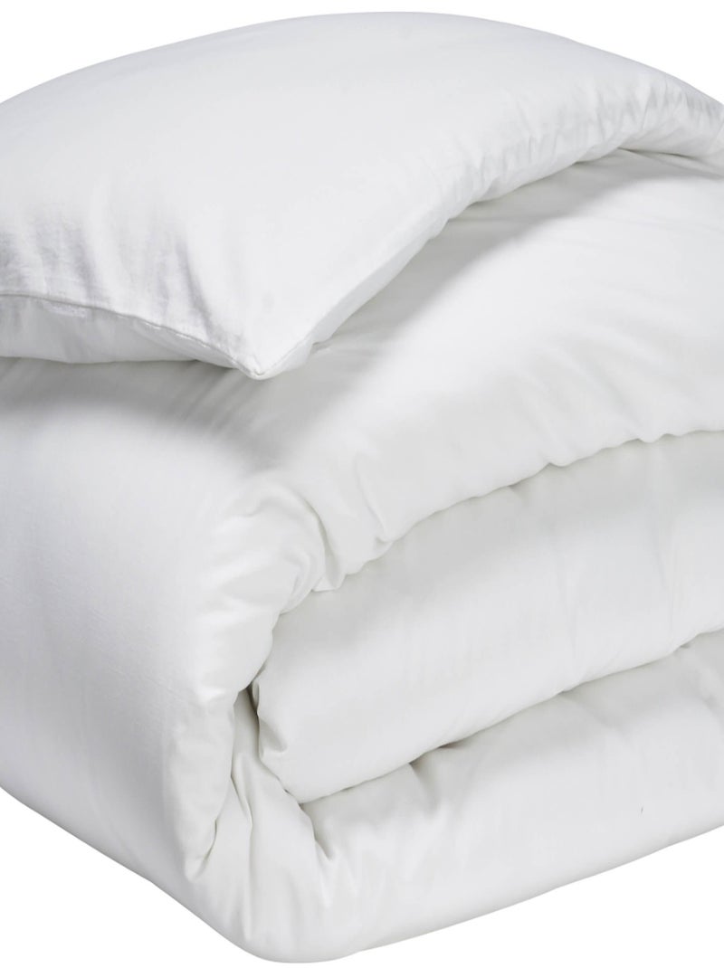 Housse de couette satin de coton made in France Blanc - Kiabi