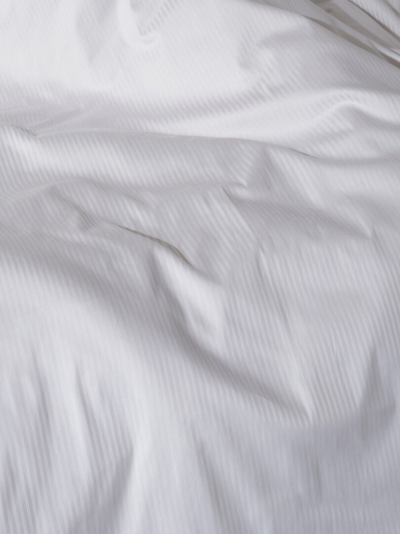 Housse de couette satin de coton rayé - Blanc - Kiabi - 36.90€