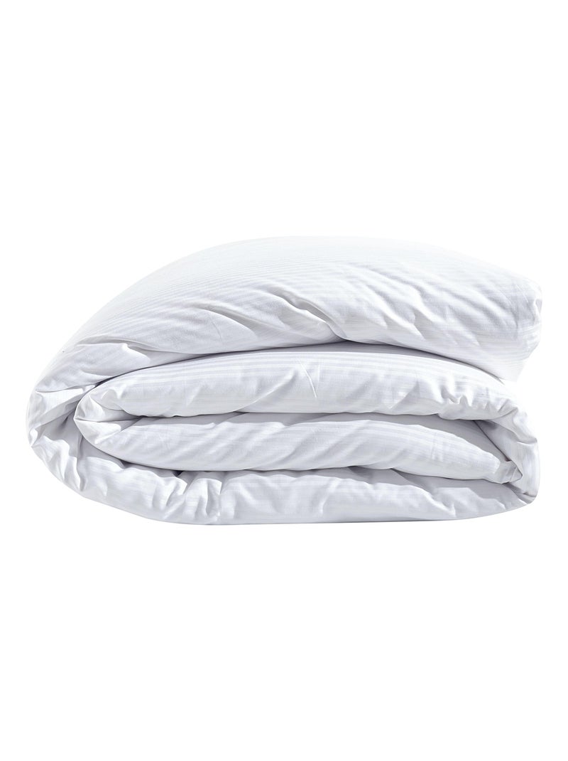 Housse de couette satin de coton rayé Blanc - Kiabi