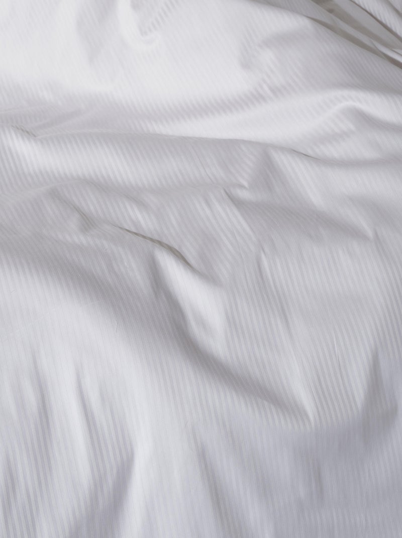 Housse de couette satin de coton rayé Blanc - Kiabi