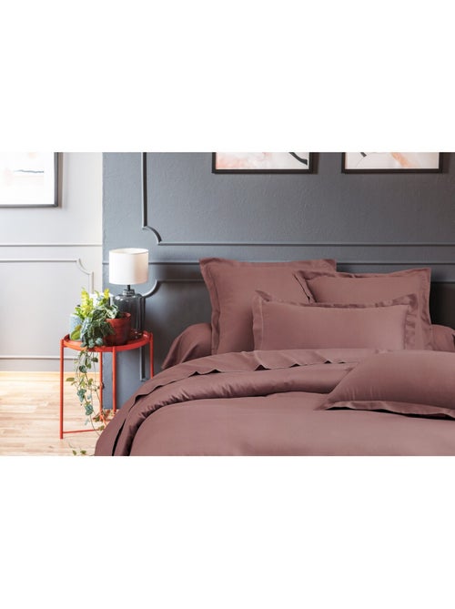 Housse de couette satin de coton rose - Kiabi