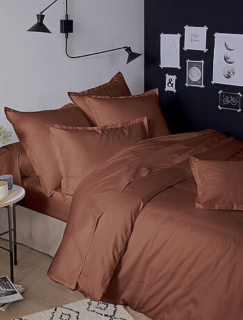 Housse de couette satin de coton uni