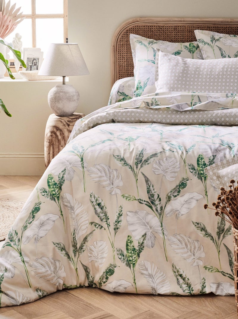 Housse de couette satin VOYAGE Gris chiné - Kiabi