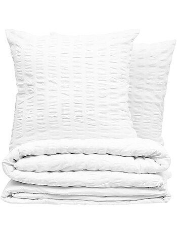 Housse de couette Seersuck + taie(s) polycoton