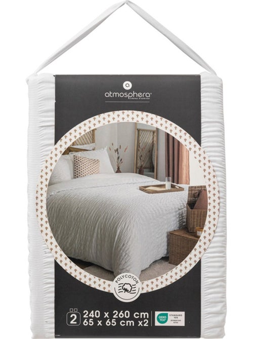 Housse de couette  Seersuck + taie(s) polycoton - Kiabi