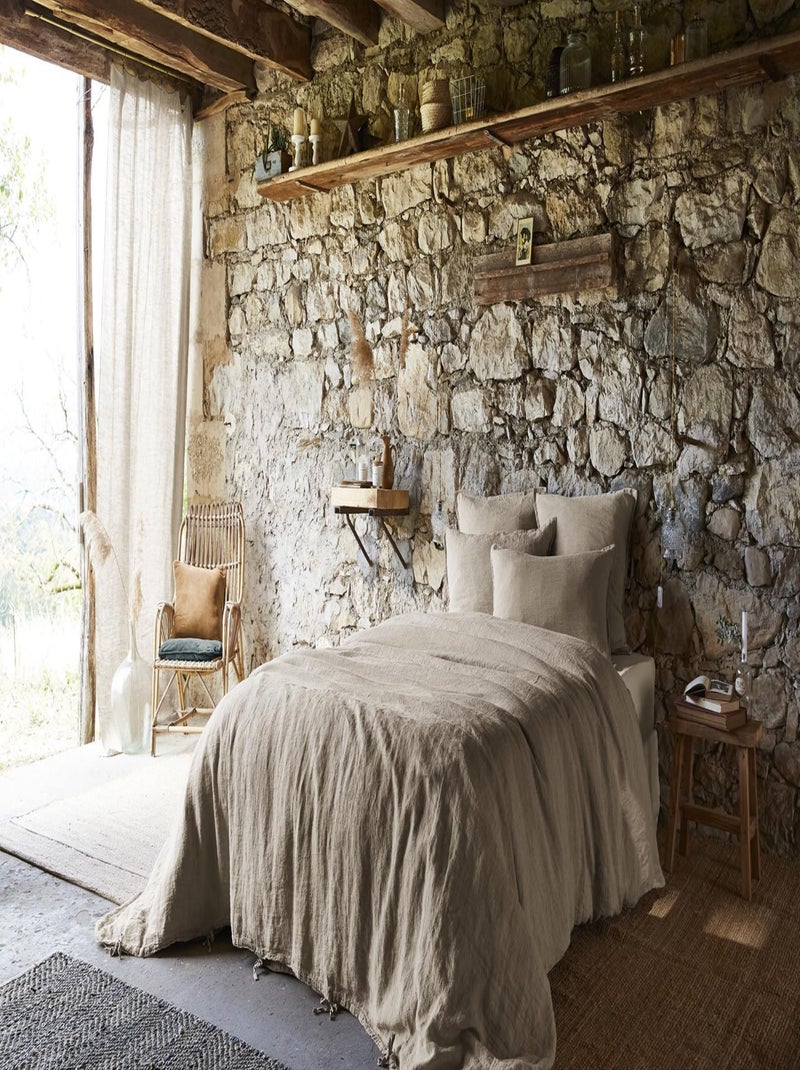 Housse de couette "Soline" toutes dimensions Lin lavé - Soline Sable - Housse de couette 240 x 220 c Beige - Kiabi