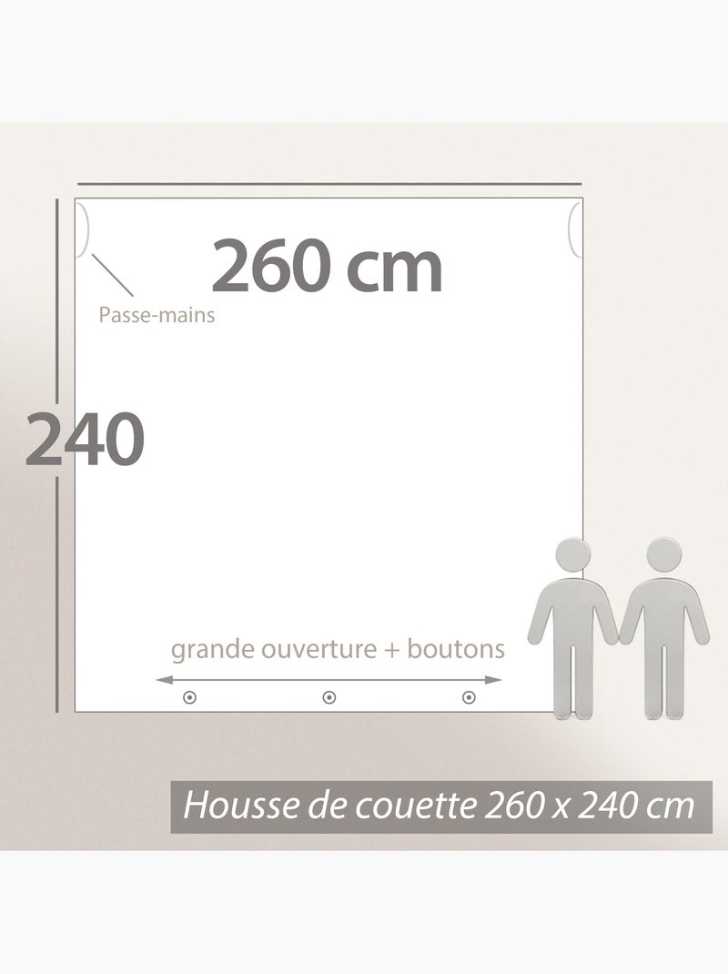 Housse de couette SONATE lin lavé froissé Blanc - Kiabi