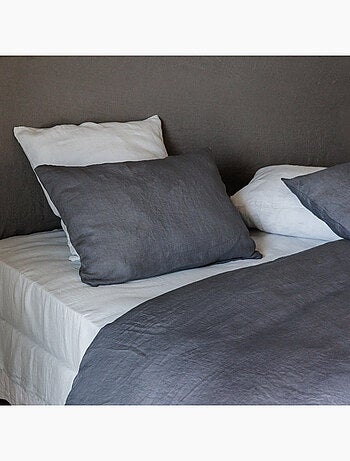 Housse de couette SONATE lin lavé froissé