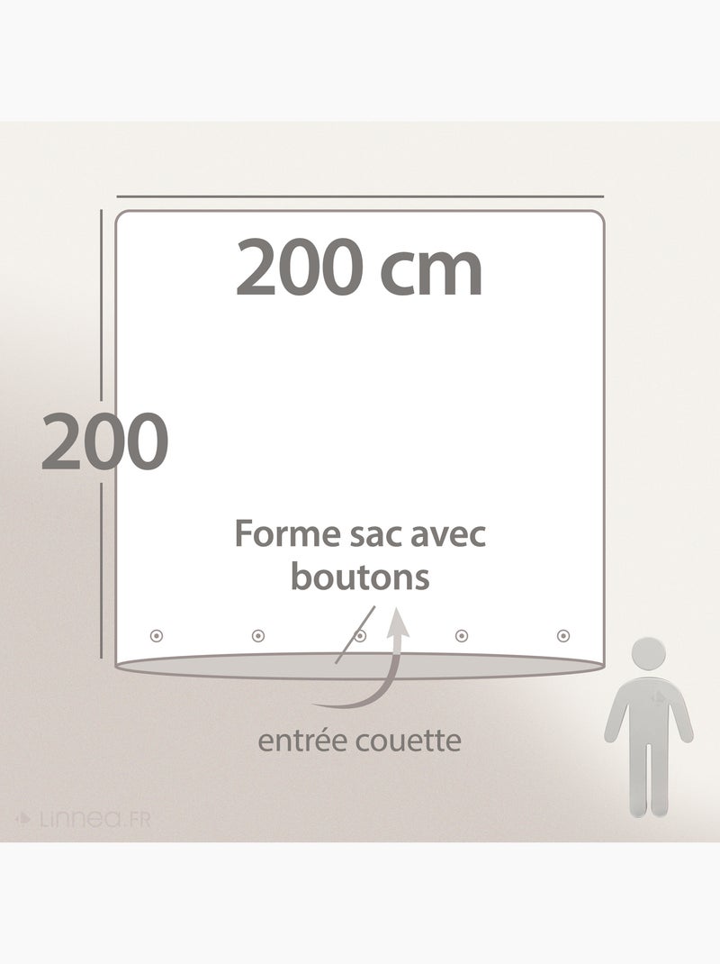 Housse de couette SONATE lin lavé froissé Rose - Kiabi