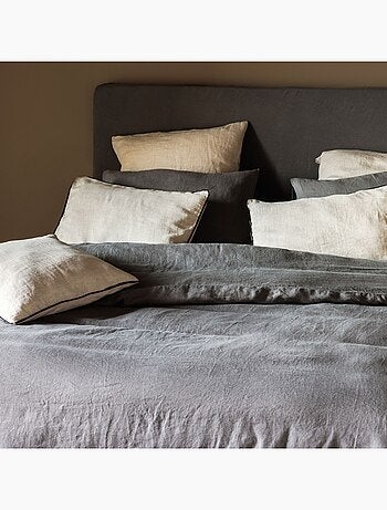 Housse de couette SONATE lin lavé froissé