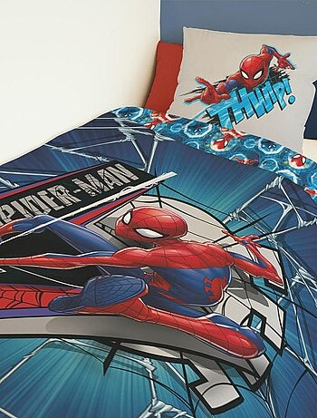 Housse de couette Spiderman Marvel 140x200 cm - 100% Coton - Bleu