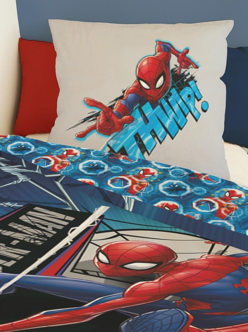 Housse de couette Spiderman Marvel 140x200 cm - 100% Coton - Bleu Bleu - Kiabi