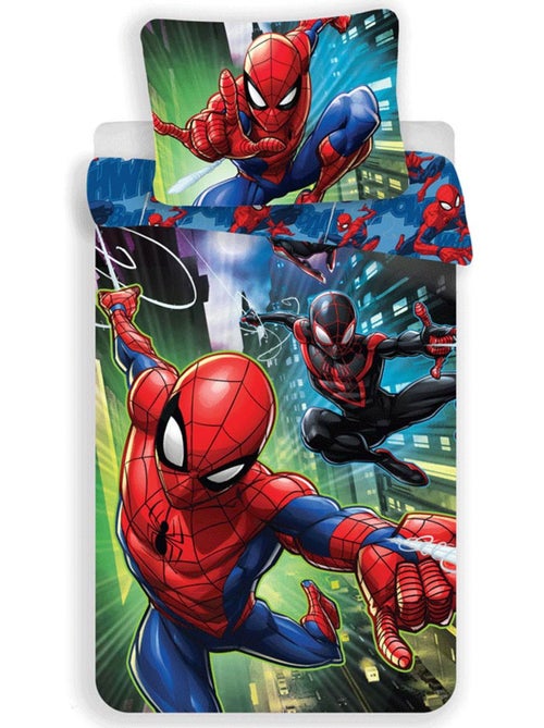 Housse de Couette Spiderman Miles Morales 140x200 cm + taie - Parure de lit en coton - Kiabi
