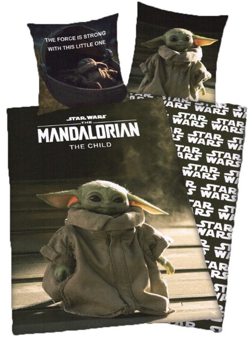 Housse de Couette Star Wars Yoda 140x200 cm + taie - Parure pour lit simple - Kiabi