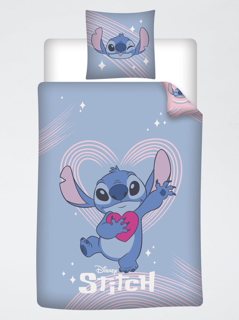 Housse de couette 'Stitch' Bleu - Kiabi