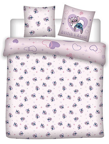 Housse de Couette Stitch et Angel Love Licence Officielle Disney 220x240cm + Taies 65x65cm