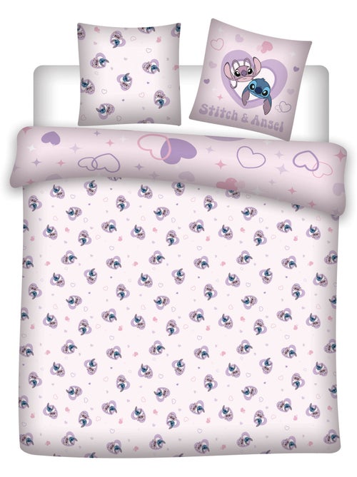 Housse de Couette Stitch et Angel Love Licence Officielle Disney 220x240cm + Taies 65x65cm - Kiabi