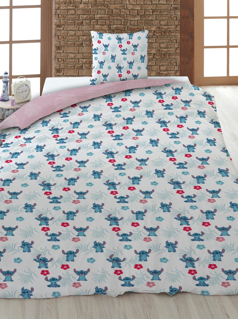 Housse de couette 'Stitch' Rose - Kiabi
