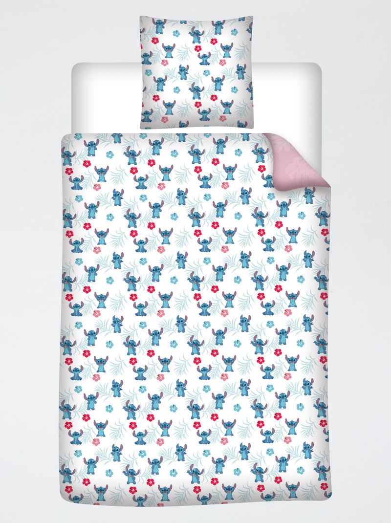 Housse de couette 'Stitch' Rose - Kiabi