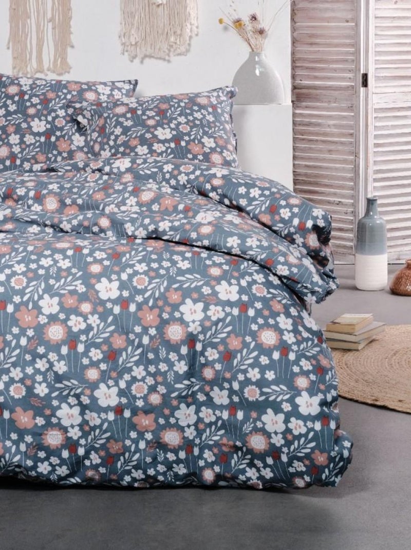 Housse de couette  Sunshine 12.2 + taie(s) 100% coton 57 fils Bleu - Kiabi