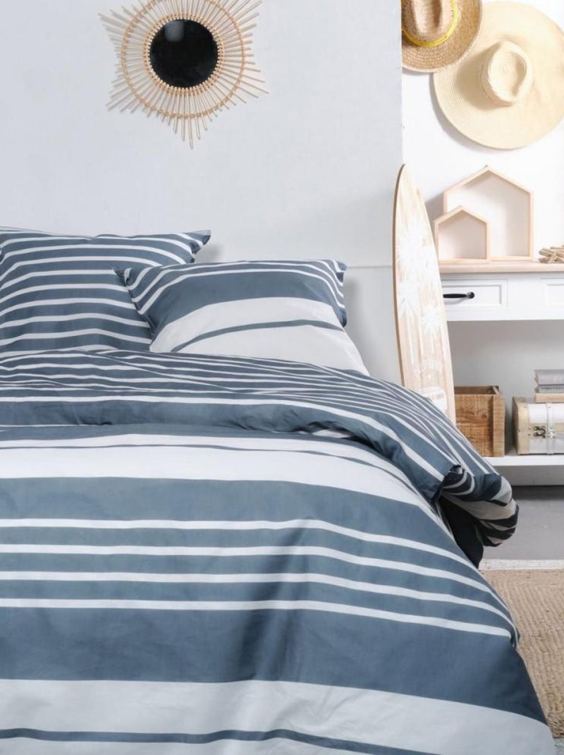 Housse de couette  Sunshine 13.3 + taie(s) 100% coton 57 fils Bleu - Kiabi