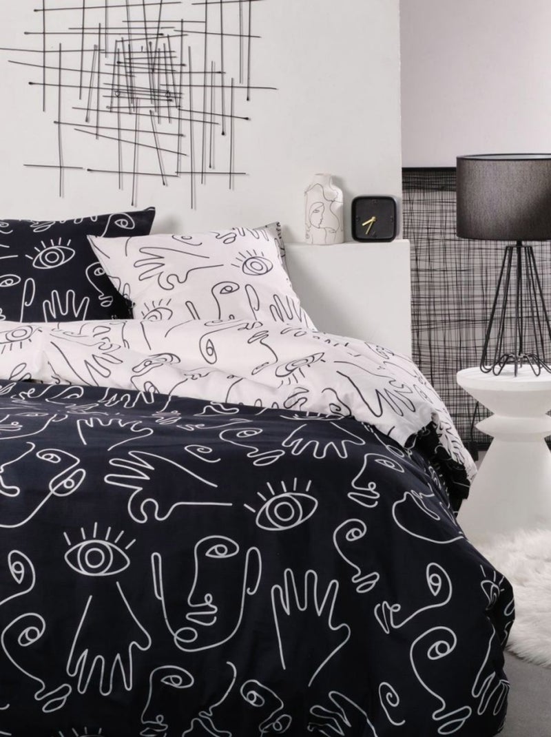 Housse de couette  Sunshine 13.53 + taie(s) 100% coton 57 fils Blanc - Kiabi