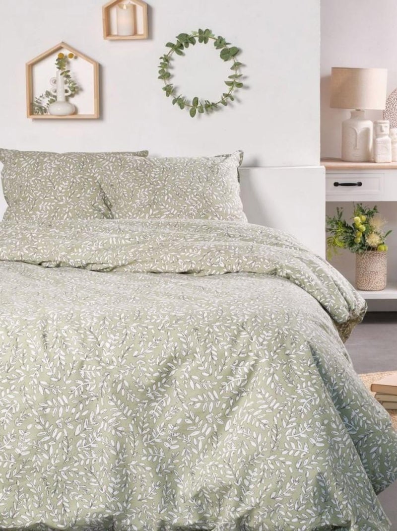 Housse de couette  Sunshine 13.9 + taie(s) 100% coton 57 fils Vert - Kiabi
