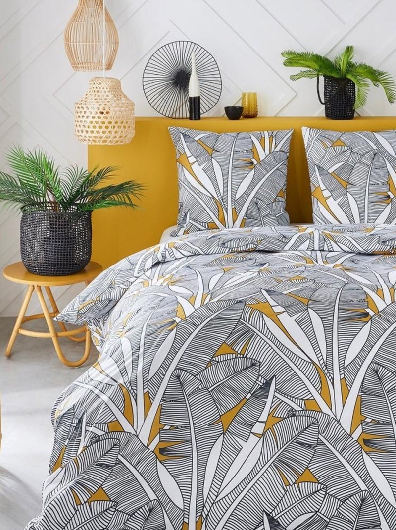 Housse de couette  Sunshine Amazonia + taie(s) 100% coton 57 fils Blanc - Kiabi