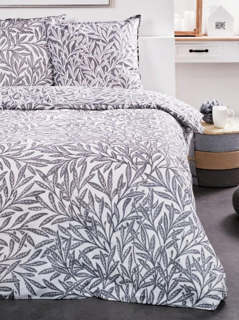 Housse de couette  Sunshine Bushy + taie(s) 100% coton 57 fils Blanc - Kiabi