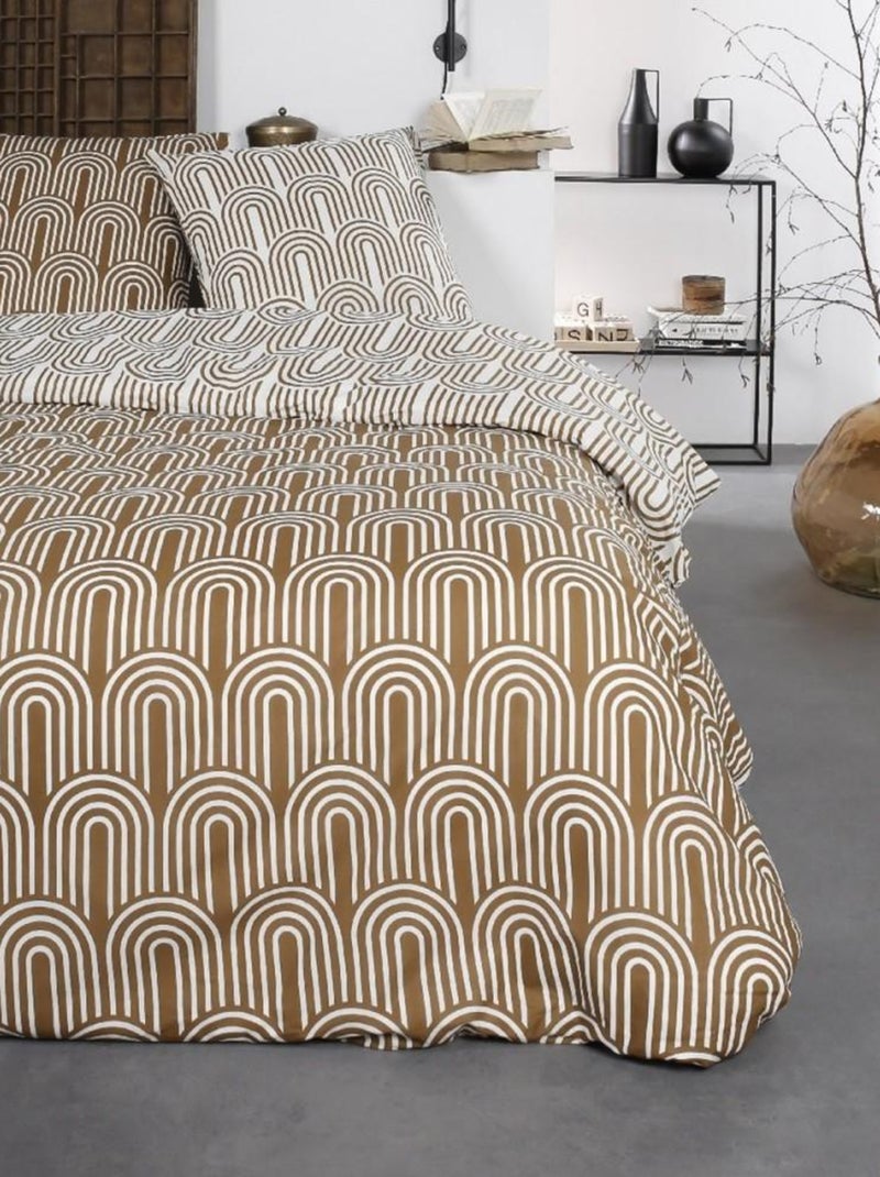 Housse de couette  Sunshine Foce + taie(s) 100% coton 57 fils Blanc - Kiabi