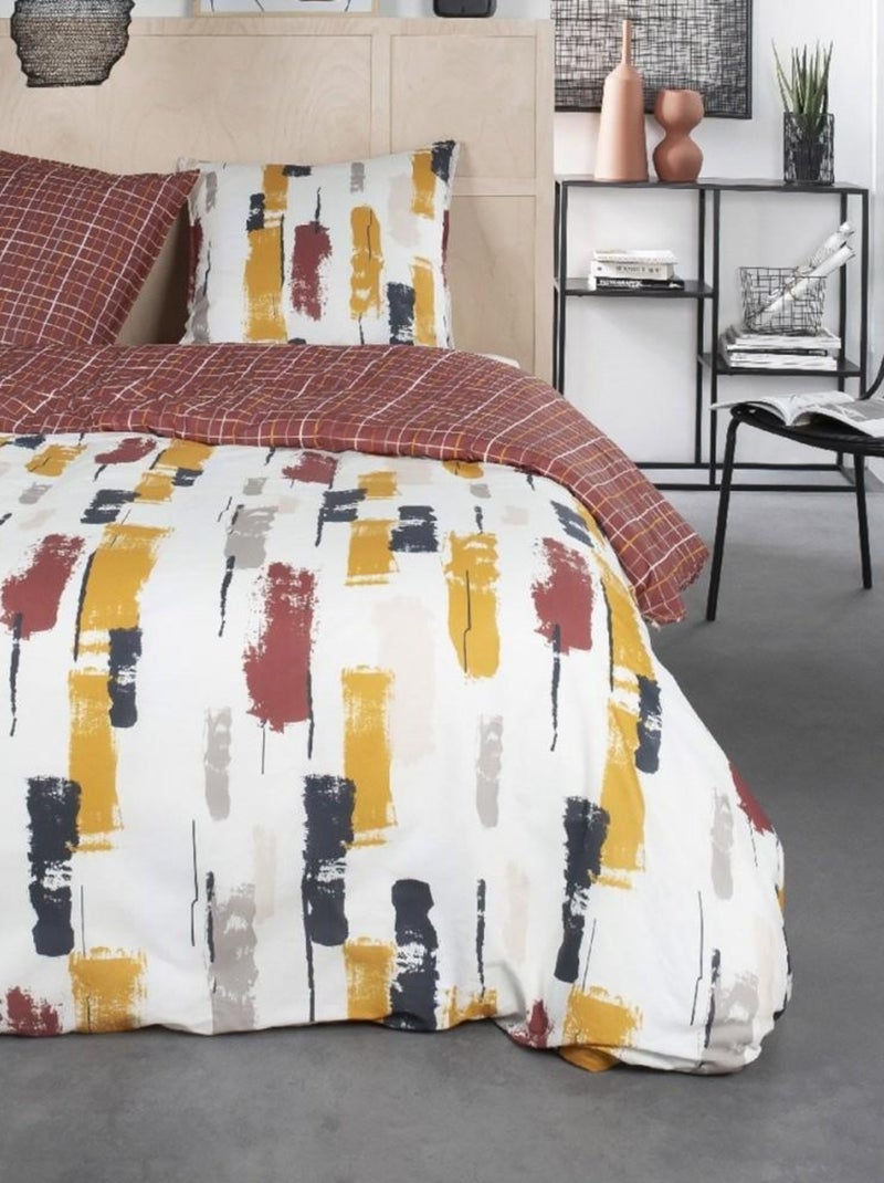 Housse de couette  Sunshine Galiera + taie(s) 100% coton 57 fils Rouge - Kiabi
