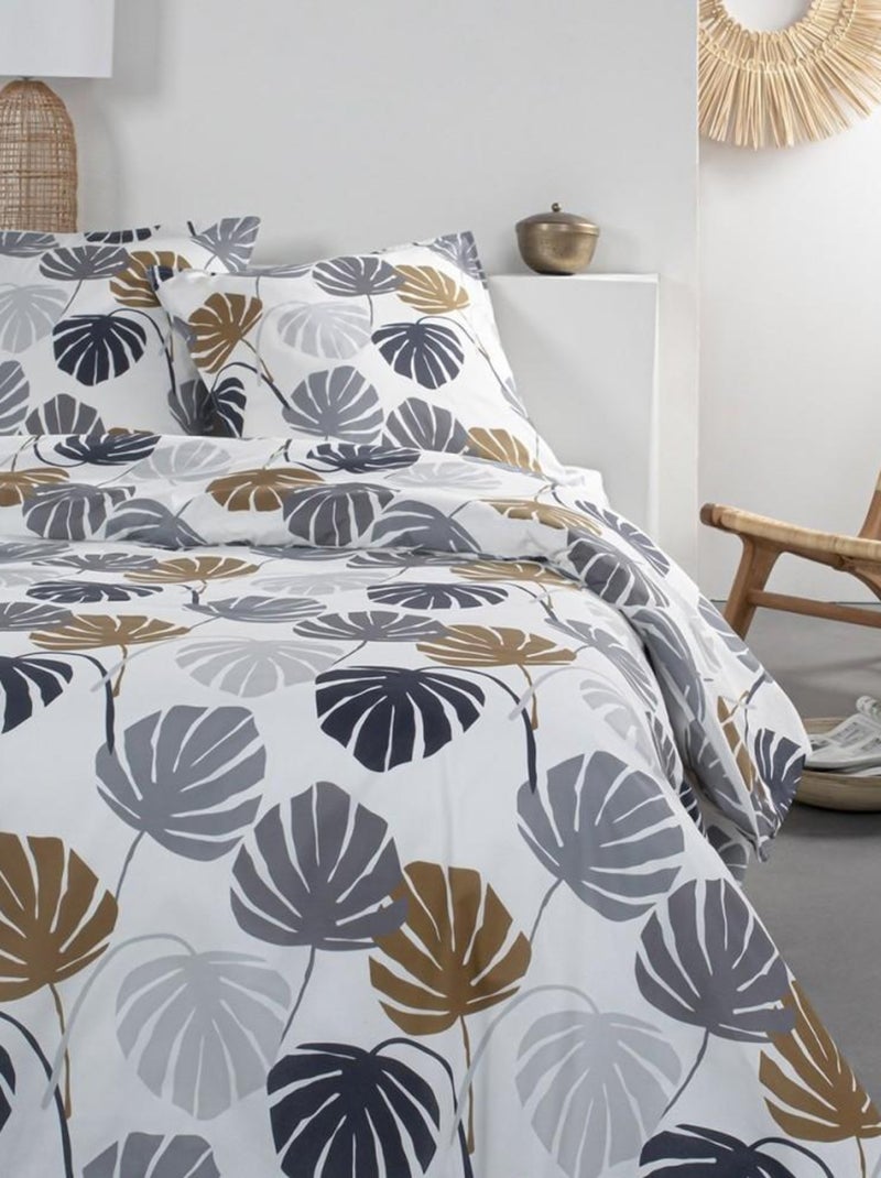 Housse de couette  Sunshine Greyleaf + taie(s) 100% coton 57 fils Blanc - Kiabi
