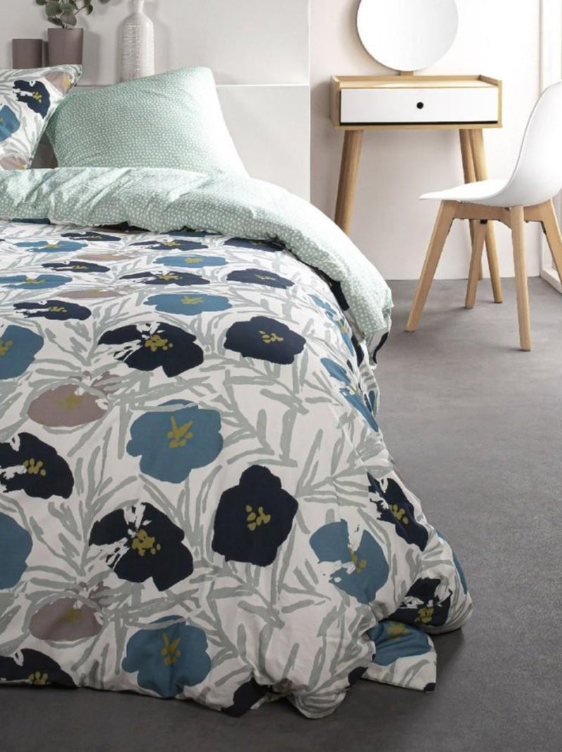 Housse de couette  Sunshine Ikema + taie(s) 100% coton 57 fils Bleu - Kiabi
