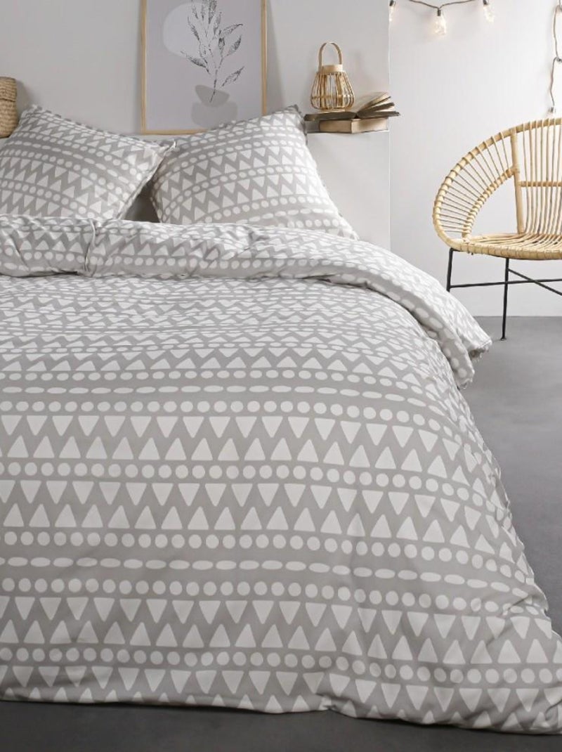 Housse de couette  Sunshine Itholon + taie(s) 100% coton 57 fils Gris - Kiabi