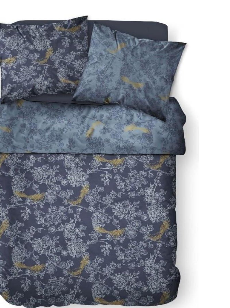 Housse de couette  Sunshine Kelebron + taie(s) 100% coton 57 fils Bleu - Kiabi