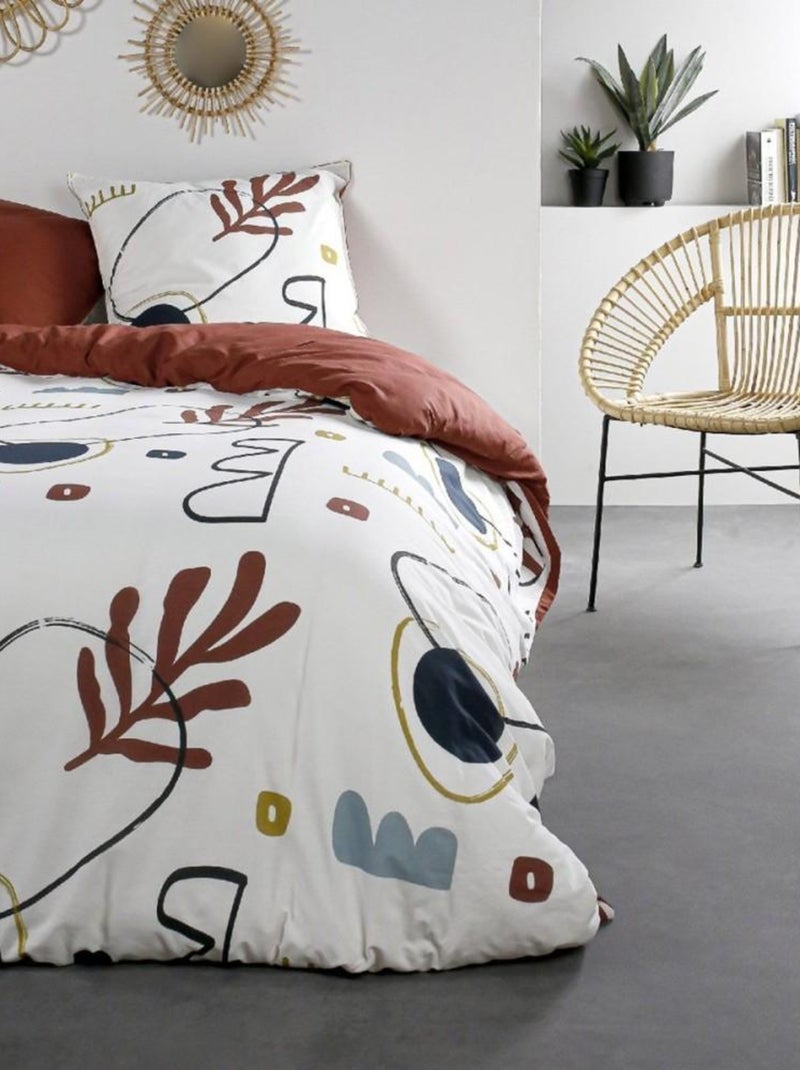 Housse de couette  Sunshine Kohama + taie(s) 100% coton 57 fils Rouge - Kiabi