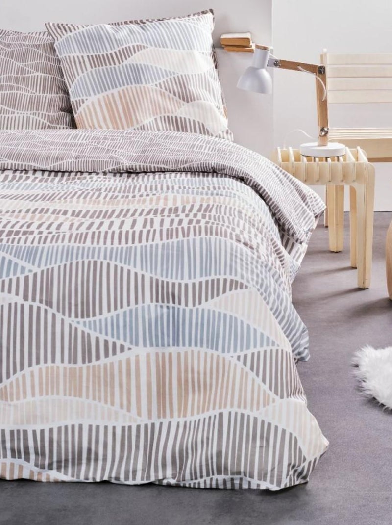 Housse de couette  Sunshine Mounts + taie(s) 100% coton 57 fils Blanc - Kiabi