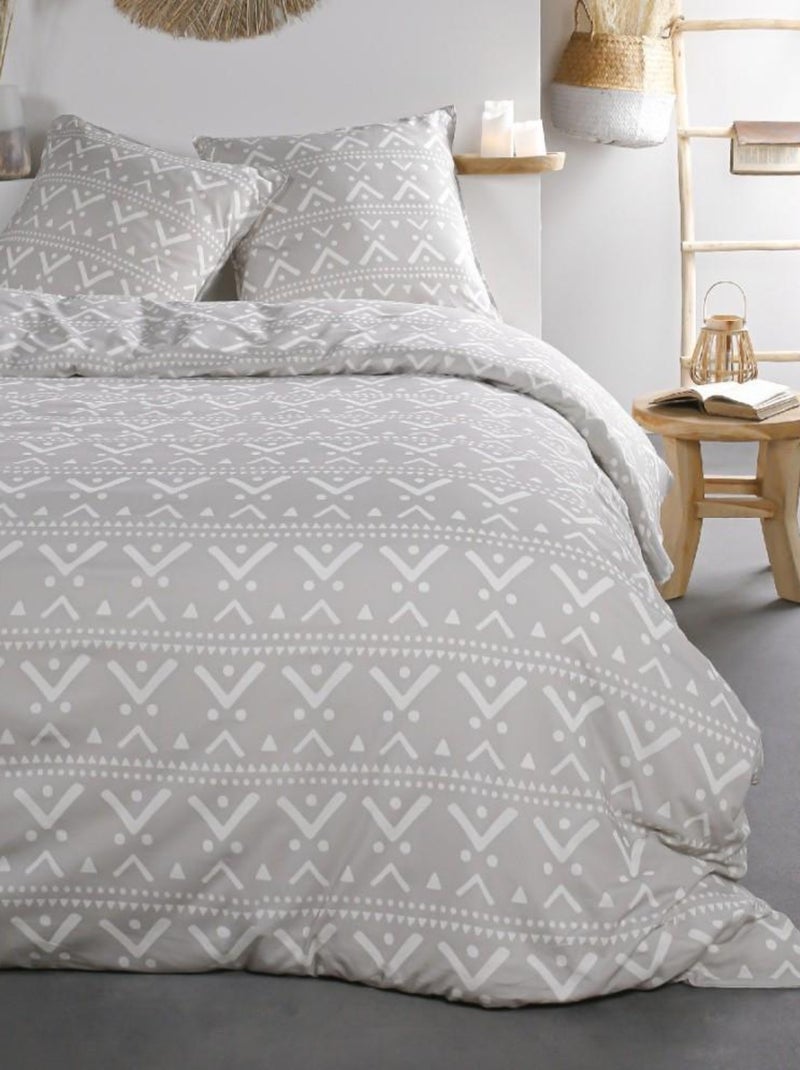 Housse de couette  Sunshine Omlidras + taie(s) 100% coton 57 fils Gris - Kiabi