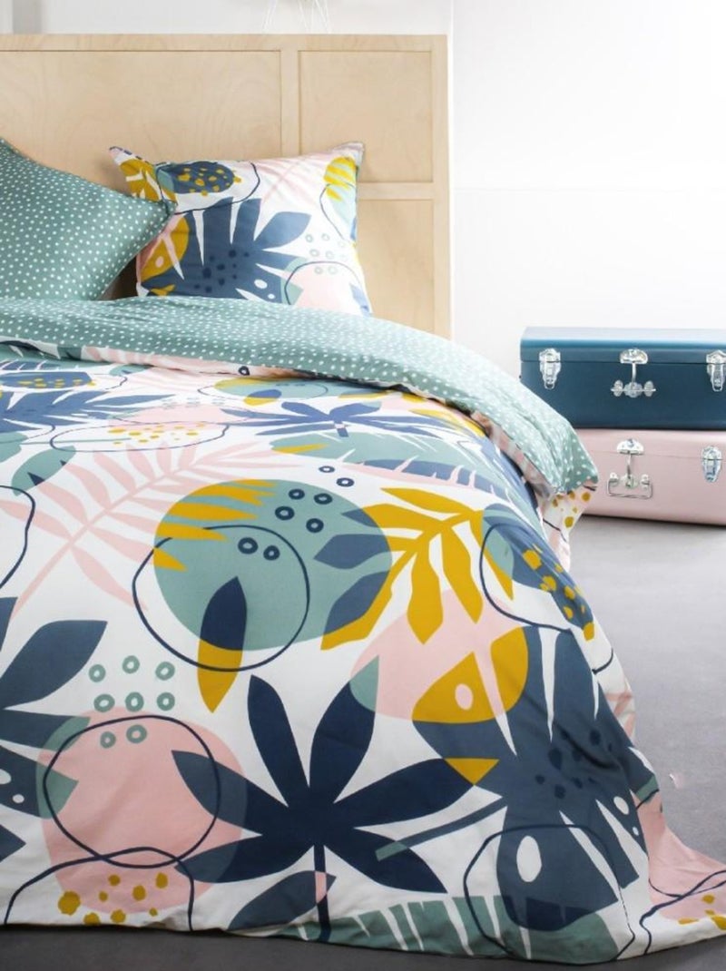 Housse de couette  Sunshine Organat + taie(s) 100% coton 57 fils Bleu - Kiabi