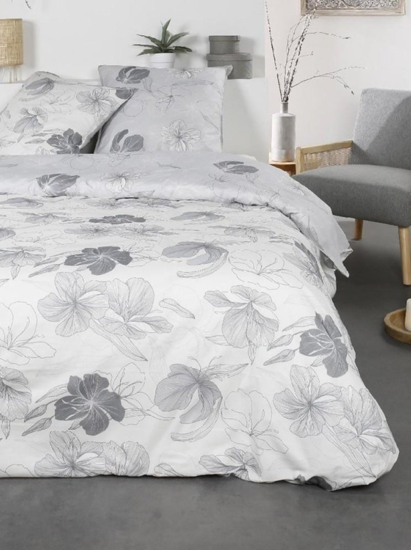 Housse de couette  Sunshine Sorbi + taie(s) 100% coton 57 fils Gris - Kiabi