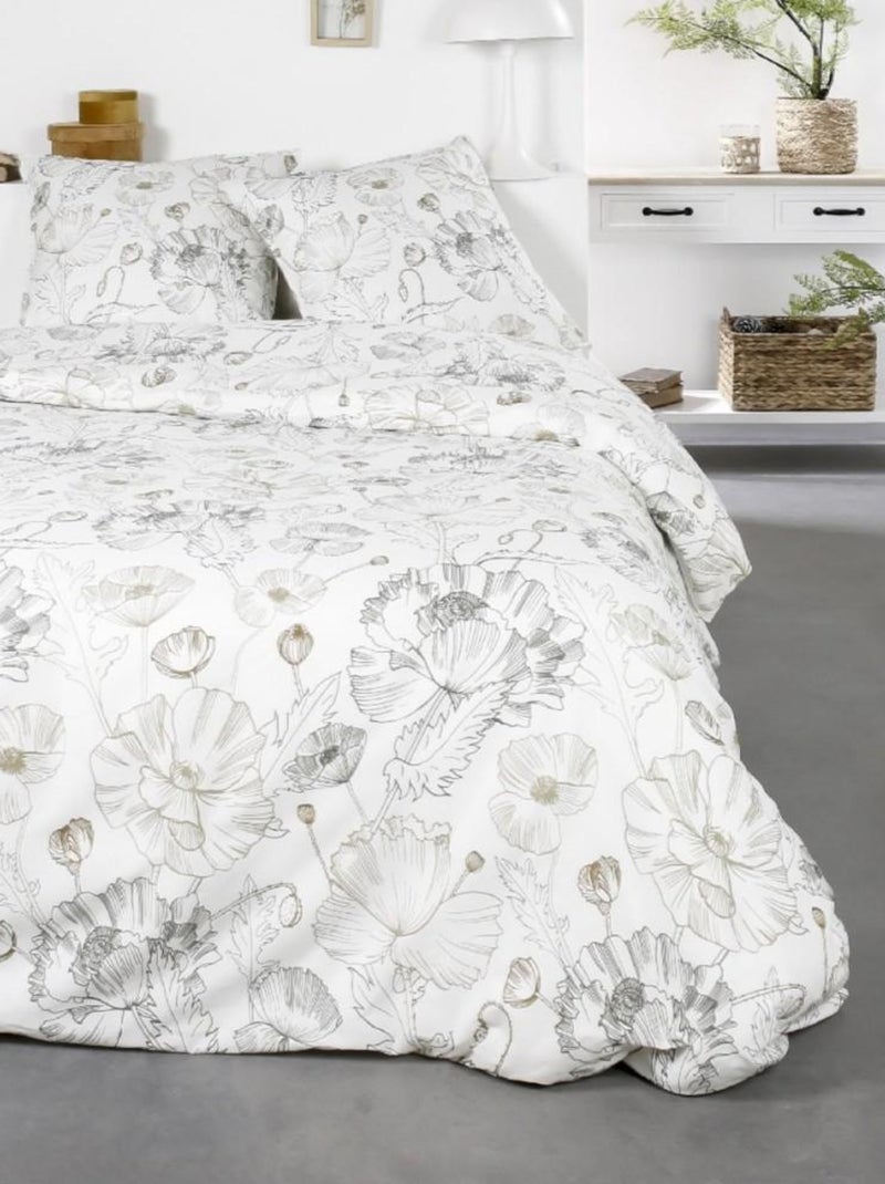 Housse de couette  Sunshine Talza + taie(s) 100% coton 57 fils Blanc - Kiabi
