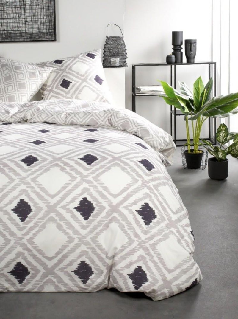 Housse de couette  Sunshine Turion + taie(s) 100% coton 57 fils Gris - Kiabi