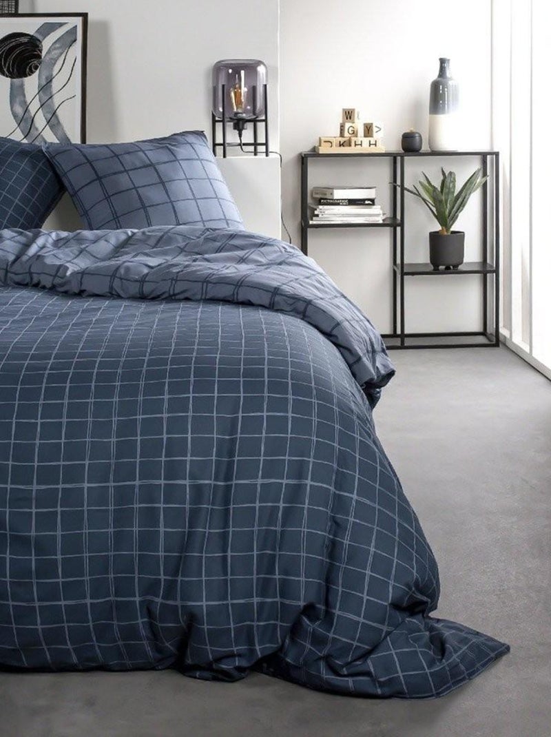 Housse de couette  Sunshine Unfalos + taie(s) 100% coton 57 fils Bleu - Kiabi