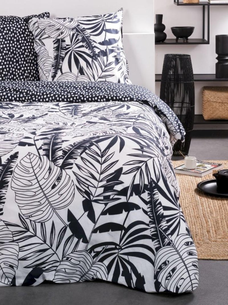 Housse de couette  Sunshine Vegenoir + taie(s) 100% coton 57 fils Blanc - Kiabi