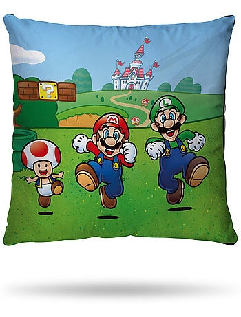 Housse de couette Super Mario - 100% Coton - Vert et bleu