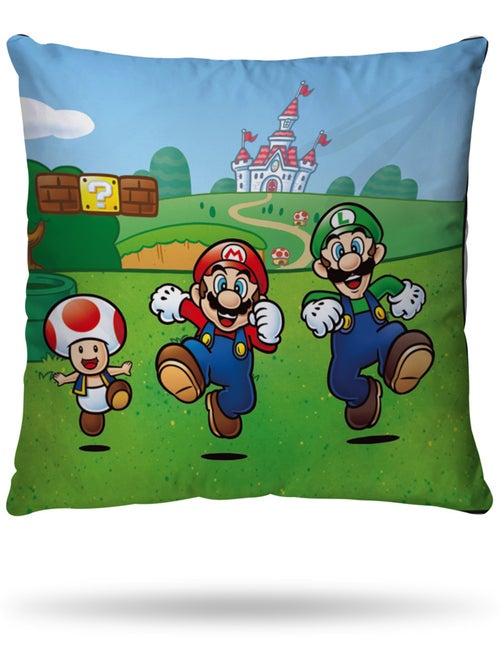 Housse de couette Super Mario - 100% Coton - Vert et bleu - Kiabi