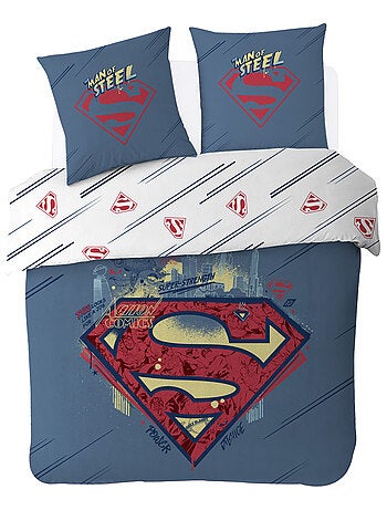 Housse de couette Superman DC Comics 140x200 cm - 100% Coton - Bleu