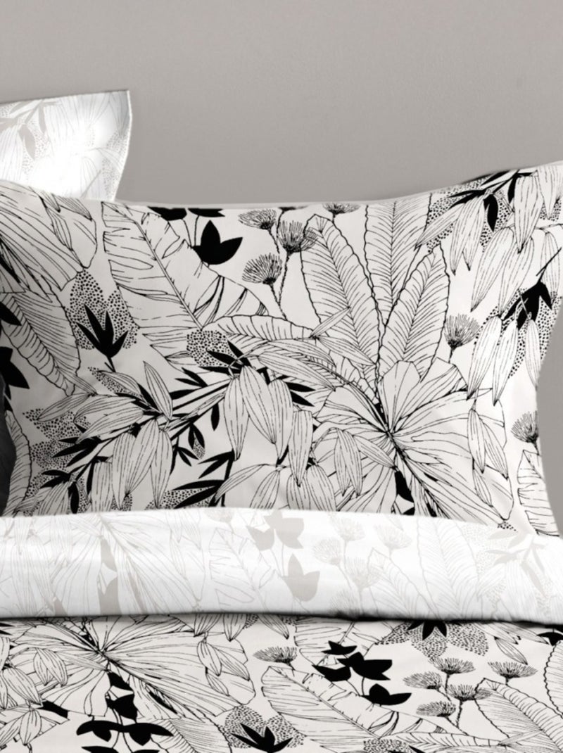 Housse de couette SURYA + 2 taies d’oreiller en coton 57 fils Noir - Kiabi