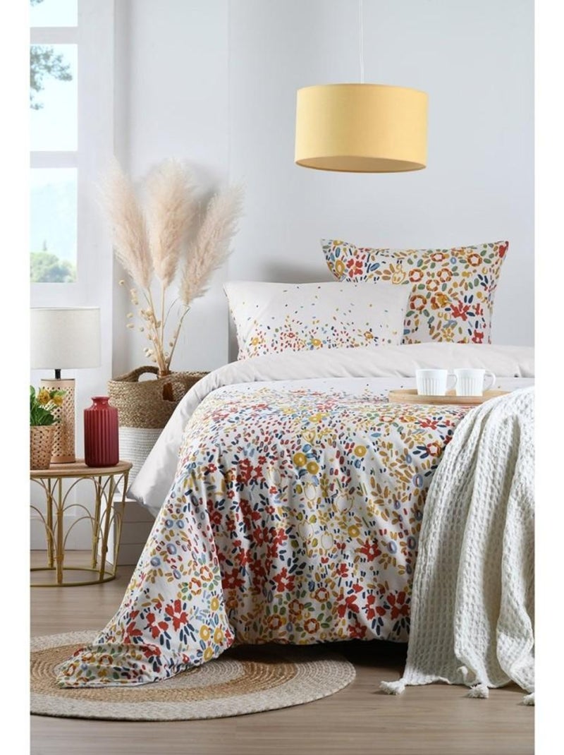 Housse de couette  Svetlana + taie(s) coton 57 fils Blanc - Kiabi